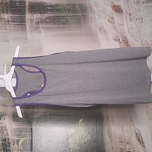 Girls XL 14 16 gray purple Quick Dry athletic tank top extra long